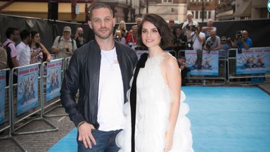 Charlotte Riley and Tom Hardy at the UK premiere of Swimming With Men in central London, 2018. Pic: AP